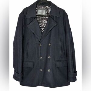 Calvin Klein Wool Blend Men's Black Peacoat, L